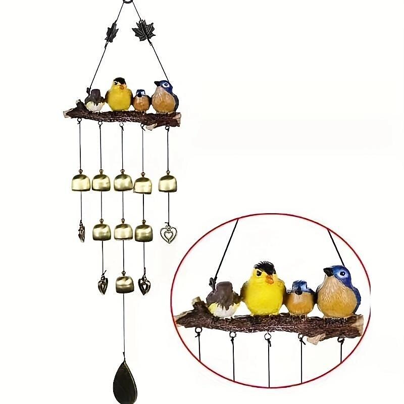 1 pc carillon éolien oiseau cardinal, carillons éoliens cloche oiseau rouge décorations extérieures ornement suspendu pour décor de jardin balcon fenêtre de 2025 ? $34.99 -P10