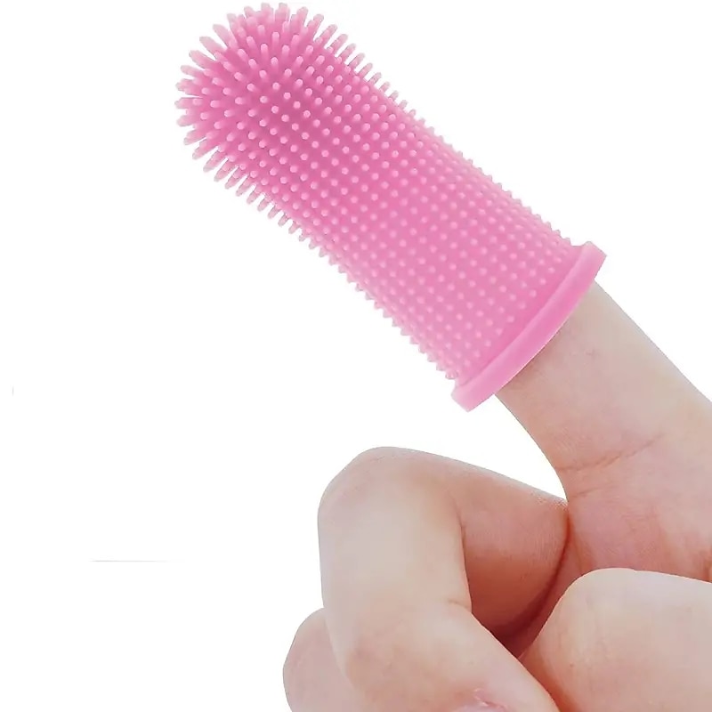 chien super doux pet doigt brosse à dents nettoyage des dents silicone brosse à dents outil chien chat nettoyage de 2025 ? $15.49 –P2