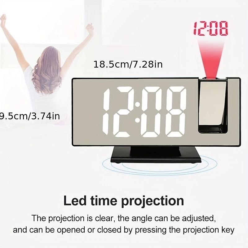 nouvelle horloge de projection led multifonctionnel réveil numérique horloge électronique photosensible automatique avec usb plug-in transfrontalier de 2025 ? $22.99 –P3