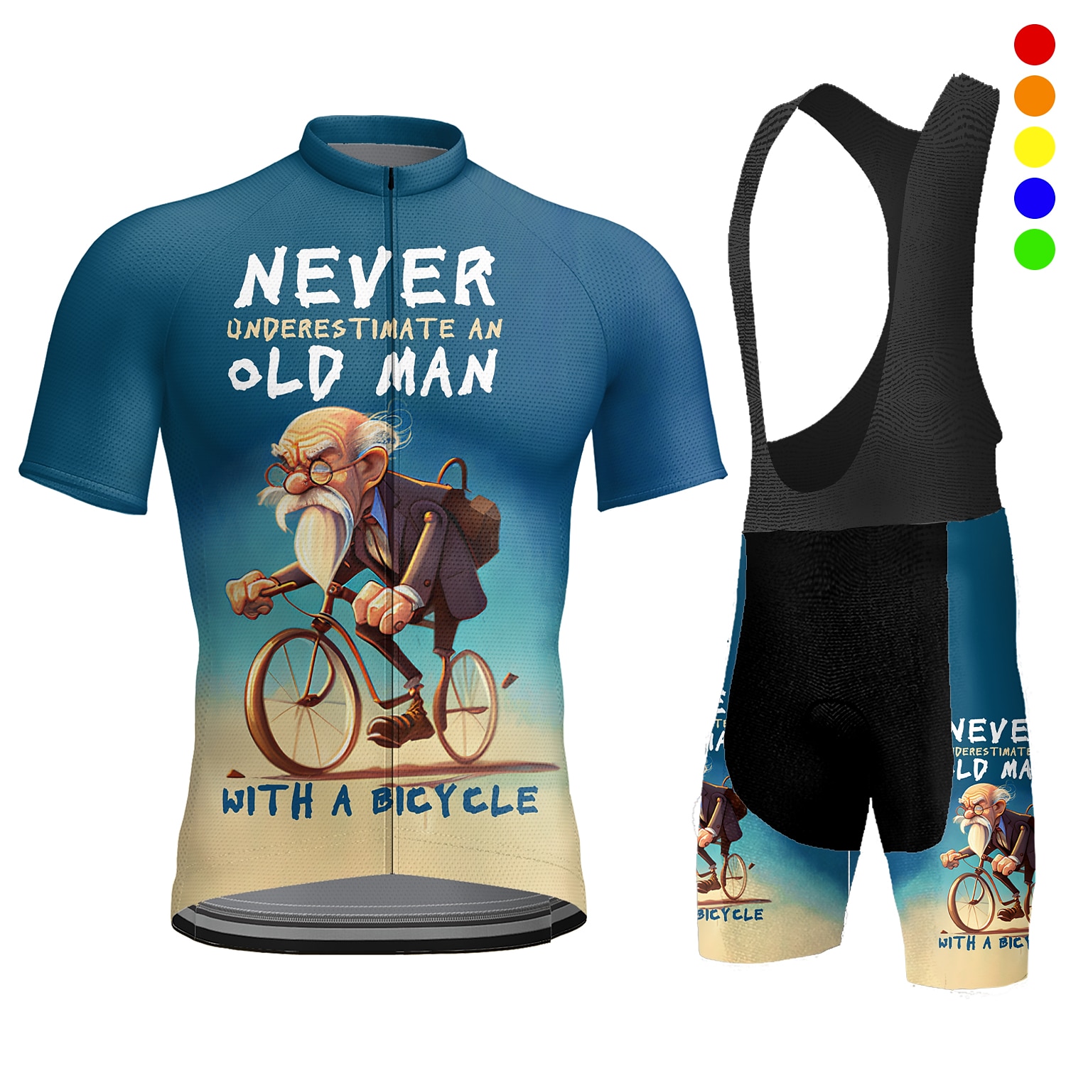 Pánské Cyklodres a kraťasy se šlemi Krátký rukáv Horská cyklistika Silniční cyklistika Červená Námořnická modř Vodní modrá Jezdit na kole Rychleschnoucí Odvod vlhkosti Spandex Sportovní Geometrick 2025 - $44.99 –P6