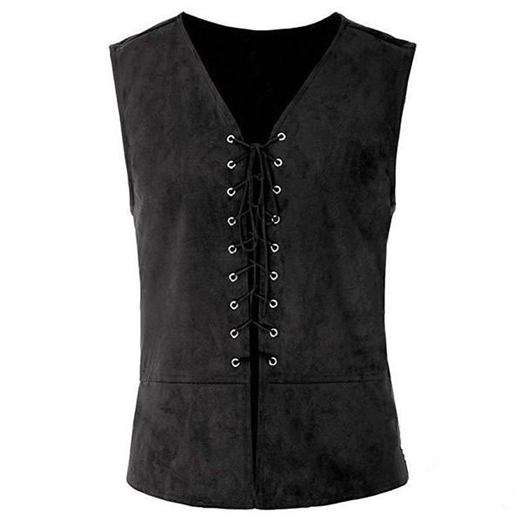 Retrò Vintage Punk & Gotico Medievale Costume Cosplay Gilet Gilet in camoscio Vampiro Pirata Cavaliere Coulisse Costume Per uomo Per donna Unisex Celtico Costumi da pirata Fantasia Halloween del 2025 a $28.99 –P7