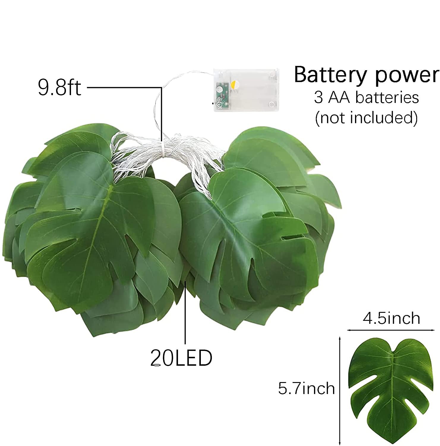 2026年 3 メートル 20led ヤシの葉ハワイアントロピカルパーティー装飾ライト家庭菜園屋外屋内ジャングルシーサイド屋外キャンプパーティーの装飾  コレクション – $15.49 –P11