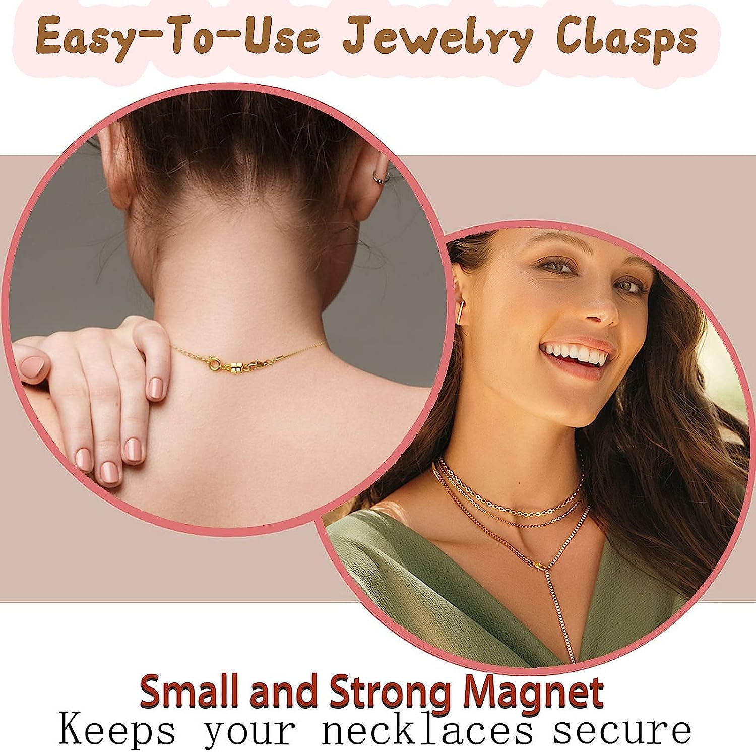 fermagli e chiusure magnetiche per collane - connettori per bracciali placcati in oro e argento per la creazione di gioielli a catena di collane del 2025 a $6.99 –P4