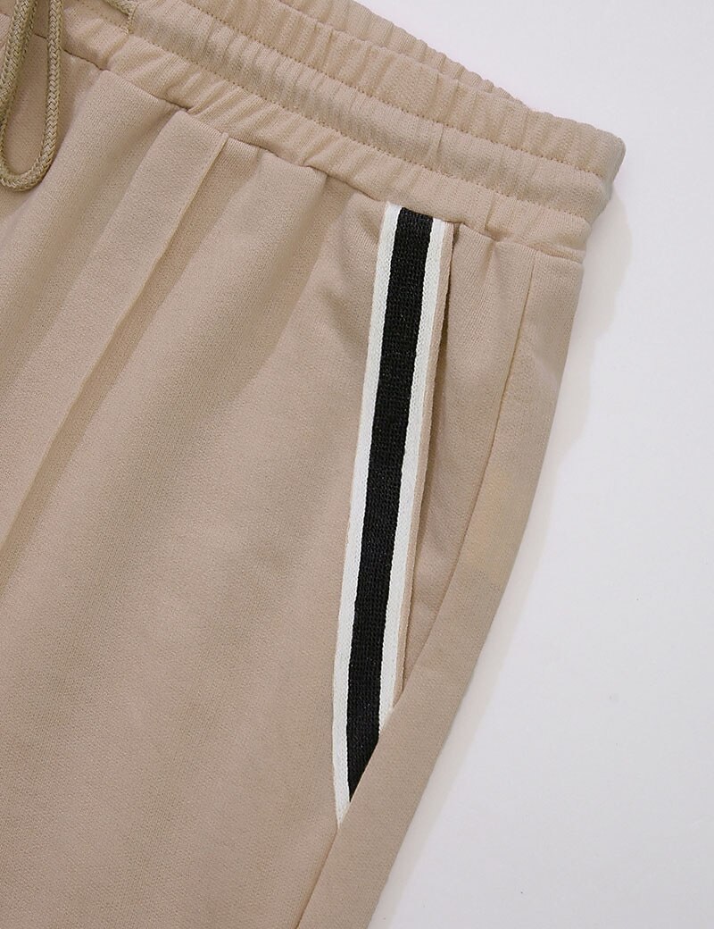 Men's Tee & Drawstring Waist Shorts 2 Pieces Outfits Short Sleeves Crewneck Summer Striped Fashion Sport Casual 2 Piece Striped Trim Vacation Daily Wear Activewear Black Pink Khaki Top Tee for Men 2025 - €18.99 –P3