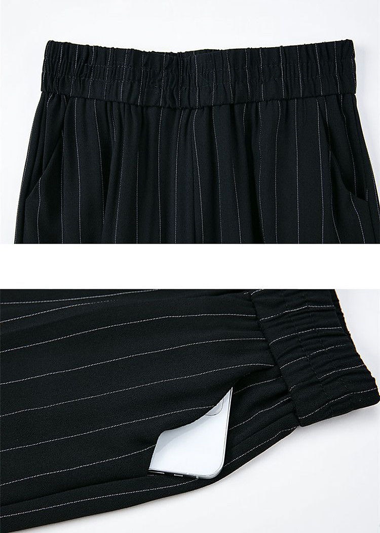 pantaloni da lavoro a gamba larga da donna pantaloni larghi tasca intera microelastico a vita alta streetwear casual strada nero bianco xl 2xl estate primavera del 2025 a $16.99 –P4
