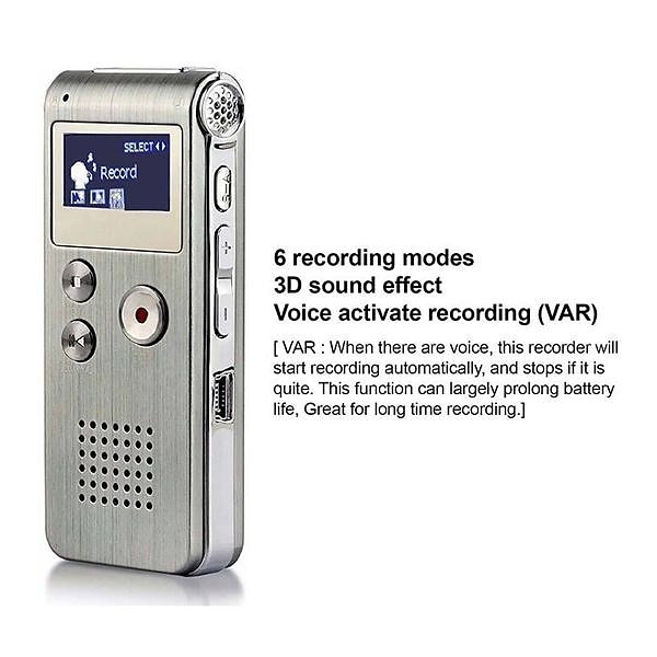 Портативный перезаряжаемый цифровой диктофон с 8 ГБ MP3-плеер компактный диктофон для записей и встреч 2025 - $28.99 –P2