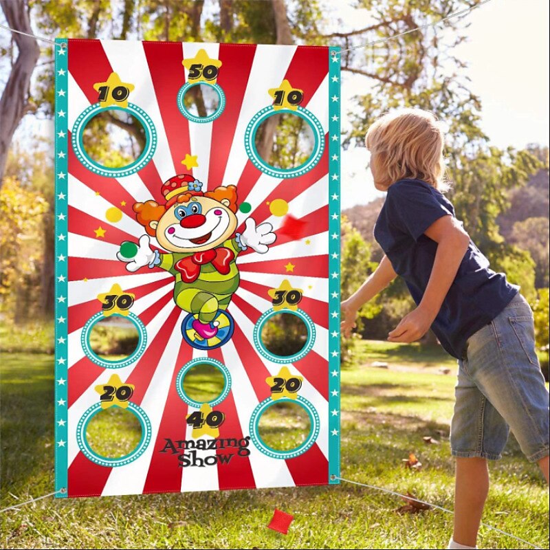 bannière de jeu de lancer de clown de carnaval avec sac de haricots pour enfants et adultes dans les activités de fête de carnaval fourniture de décoration de fête de carnaval de 2025 ? $23.99 –P4