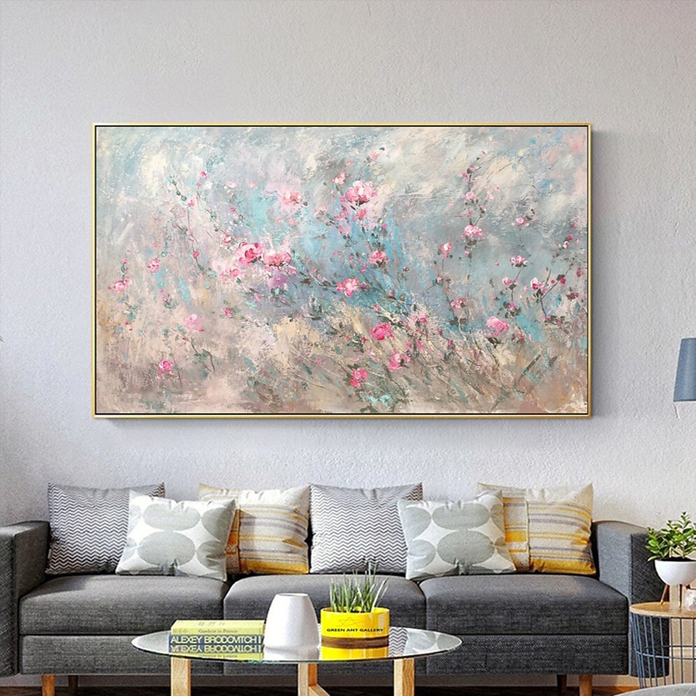 Handmade Hand Painted Wall Art Abstract Colorful Flower Texture Oil ...