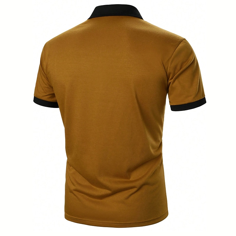 Ανδρικά Zip Polo Φανέλα POLO Causal Αργίες Πέτο Τρίμηνο φερμουάρ Κοντομάνικο Μοντέρνα Βασικό Συνδυασμός Χρωμάτων Τρίμηνο φερμουάρ Καλοκαίρι Κανονικό Μαύρο Ρουμπίνι Καφέ Μαύρο Ανοικτό Zip Polo 2026 - $20.99 –P6