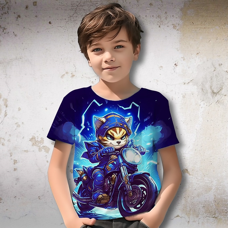 Para Meninos 3D Gráfico Animal Tigre Camisa Camiseta Manga Curta Impressão 3D Verão Primavera Ativo Esportes Moda Infantil 3-12 anos Ao ar livre Casual Diário Normal de 2025 por $11.99 -P4