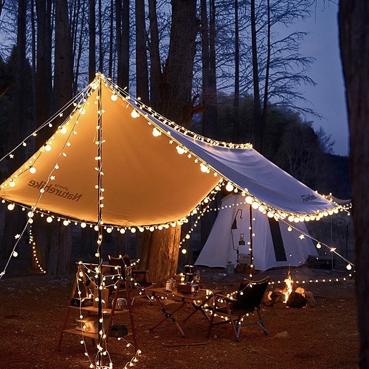 Guirlande lumineuse solaire d'extérieur étanche pour réception de mariage, camping, 5 m, 10 m, 20 m, à intensité variable, alimentée par USB/solaire pour tente, décoration de patio de 2025 ? CAD $70.69 –P1