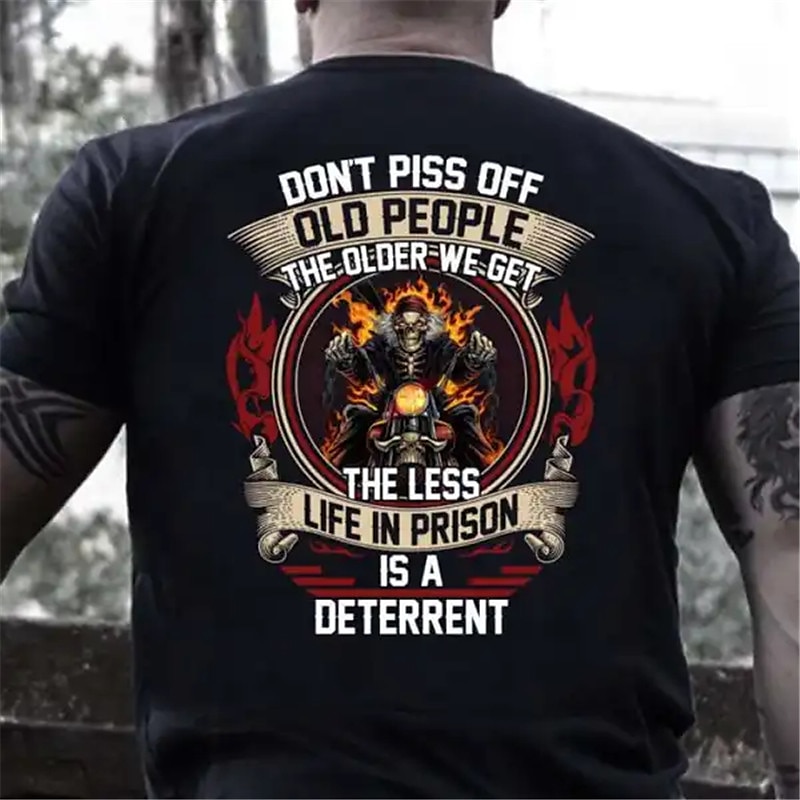 Hombre Cráneos Letra Estampados Camiseta Camisetas gráficas 100% Algodón Manga Corta Gráfico Camisa Negro Camiseta cómoda Exterior Calle Ropa de diseñador de moda 2025 - $15.99 –P1