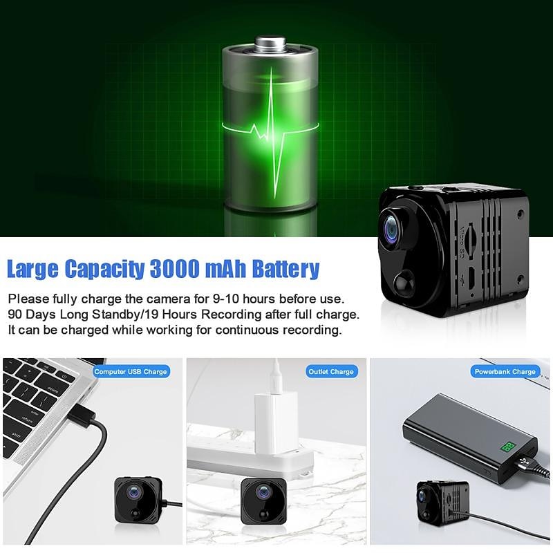 Mini Camera Hidden WiFi 4K Wireless Indoor Small Nanny IP Cam Home Security Secret Surveillance Tiny Video Recorder with Phone App Night Vision AI Human Detection 100 Days Standby Battery Life 2025 - $97.99 –P6