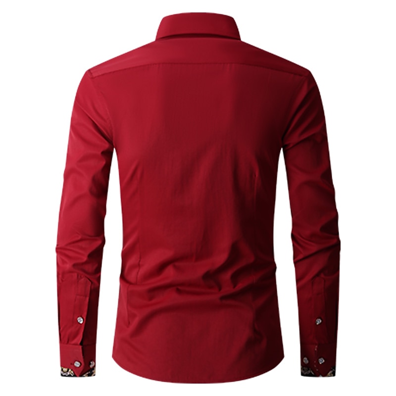 Per uomo Camicia Camicie Camicia abbottonata Resistente alle rughe Camicia con bottoni Liscio Matrimonio Ufficio e carriera Nero Bianco Vino Blu reale Manica lunga Collo ripiegabile Primavera del 2025 a $21.99 –P7