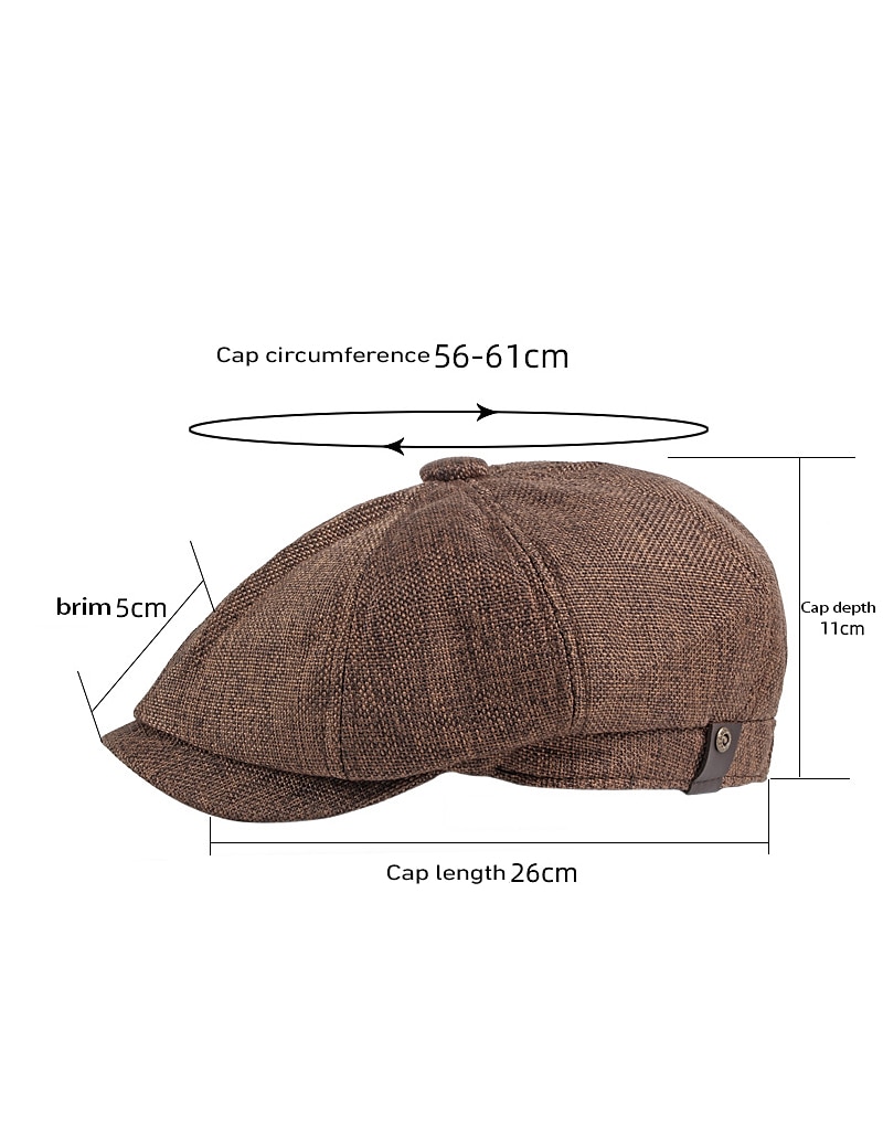 Herr Basker Newsboy hatt Svart Khaki grön Polyester Stylish 1920-talets mode Ledigt Utomhus Dagligen Utekväll Slät Solskyddskräm 2025 - $14.99 –P5