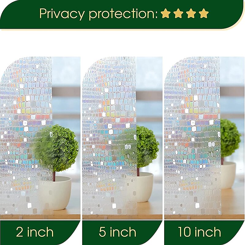 farget glass vindu film pvc frostet statisk klamre regnbue privatliv glass film vindu personvern klistremerke, vindu personvern film farget glass regnbue klamrer vindu toning film for hjemme bad 2025 - $12.49 –P4