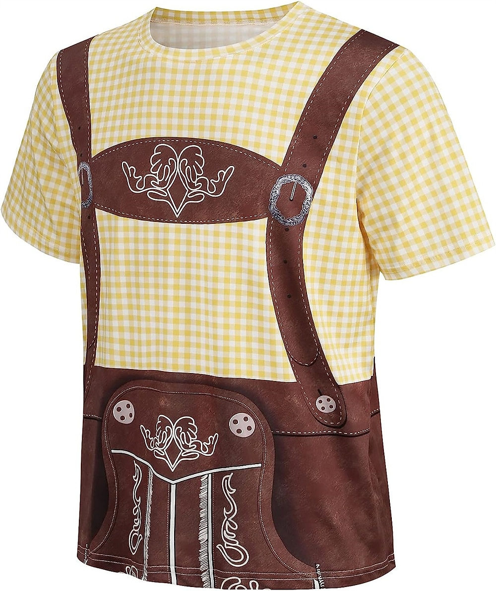 T-shirt Lederhosen 3D Bavarese Stile da Strada Corte Grafico per Per uomo Adulti Stampa 3D  per Birra Oktoberfest Feste Casual Quotidiano del 2026 a $17.49 –P2