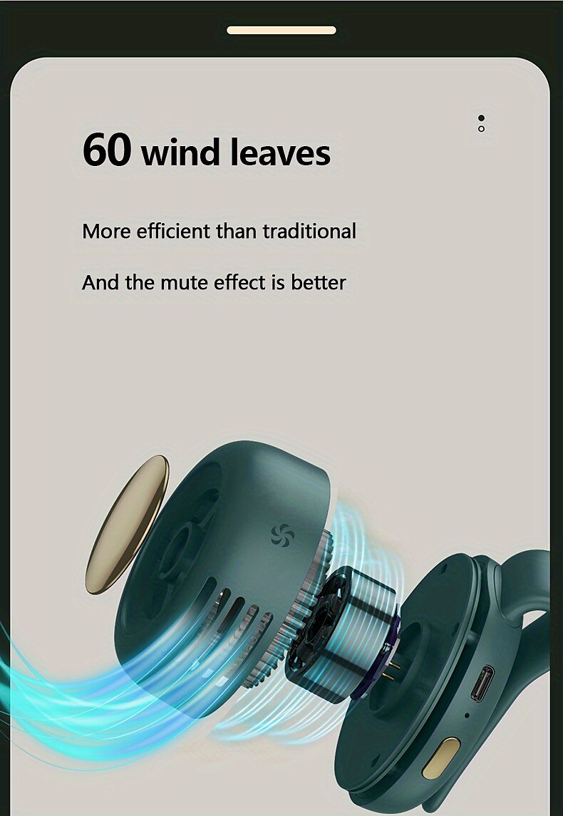 Neck Fan with Adjustable Lanyard – USB Rechargeable Hands-Free Fan with 3-Speed Cooling for Outdoor Use 2025 - $24.99 –P3