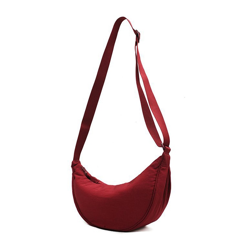 Women's Crossbody Bag Shoulder Bag Hobo Bag Nylon Daily Holiday Zipper Large Capacity Lightweight Durable Solid Color claret Lake blue Lemon Yellow 2025 - $18.99 –P12