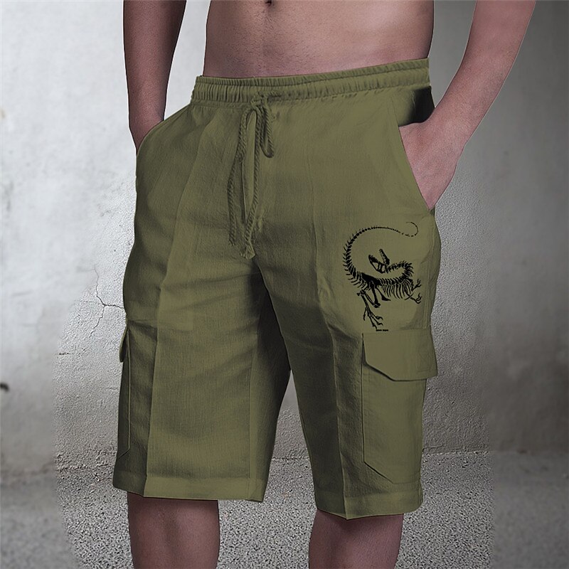 Men's Animal Skull Graphic Prints Cargo Shorts Summer Shorts Mid Waist Streetwear Designer Casual Daily Holiday Elastic Waist Drawstring Print Designer Clothing Apparel 2025 - $19.99 –P2