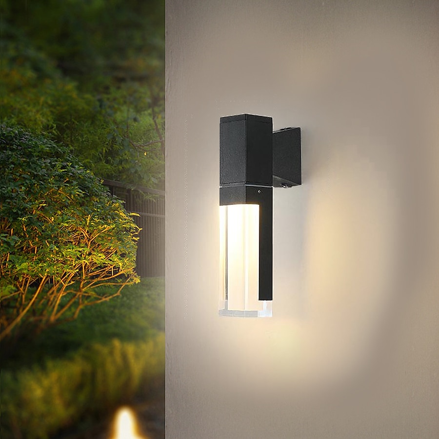 LED-Sensor-Wandleuchte, Wandleuchte für den Außenbereich, Wandleuchten aus schwarzem Metall, Up-Down-Wandleuchten, Wandlaterne aus Aluminium, wasserdichte IP65-Scheinwerfer, Nachtlampen für Veranda, Terrasse, Garten, 85–265 V 2025 - $66.99 –P3