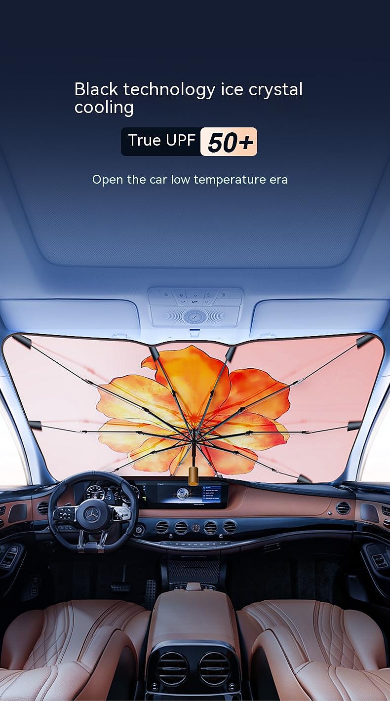 2025年 カーサンシェードフロントウィンドシールドアンブレラ、 retractable折りたたみUV保護日焼け止め、UPF 50+、遮光率99.8%による断熱  コレクション – $26.99 –P1