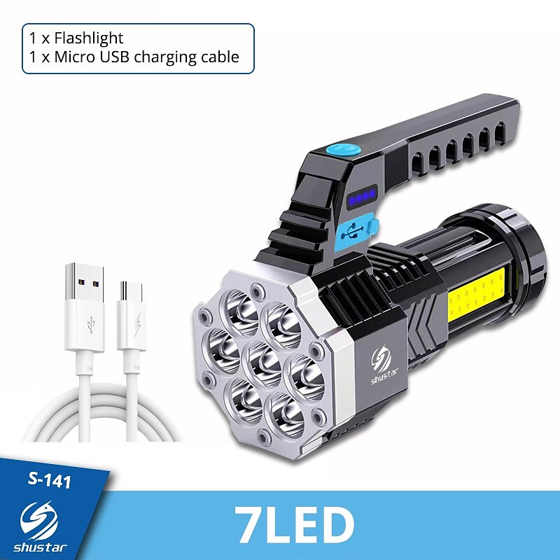 2025年 ハイパワー 7 LED 懐中電灯トーチ穂軸サイドライトライト屋外照明 USB 充電式防水作業灯強力な集魚灯 コレクション – $17.99 –P11