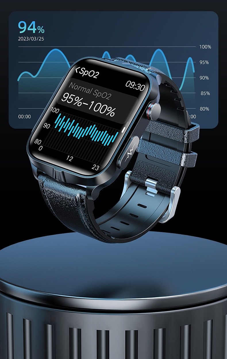 2025年 パルス理学療法 ECG 血糖値 スマートヘルスウォッチ フィットネス ランニングウォッチ Bluetooth 体温モニタリング 万歩計 Android iOS 対応 男女共用 IP68 防水  コレクション – $79.99 –P9