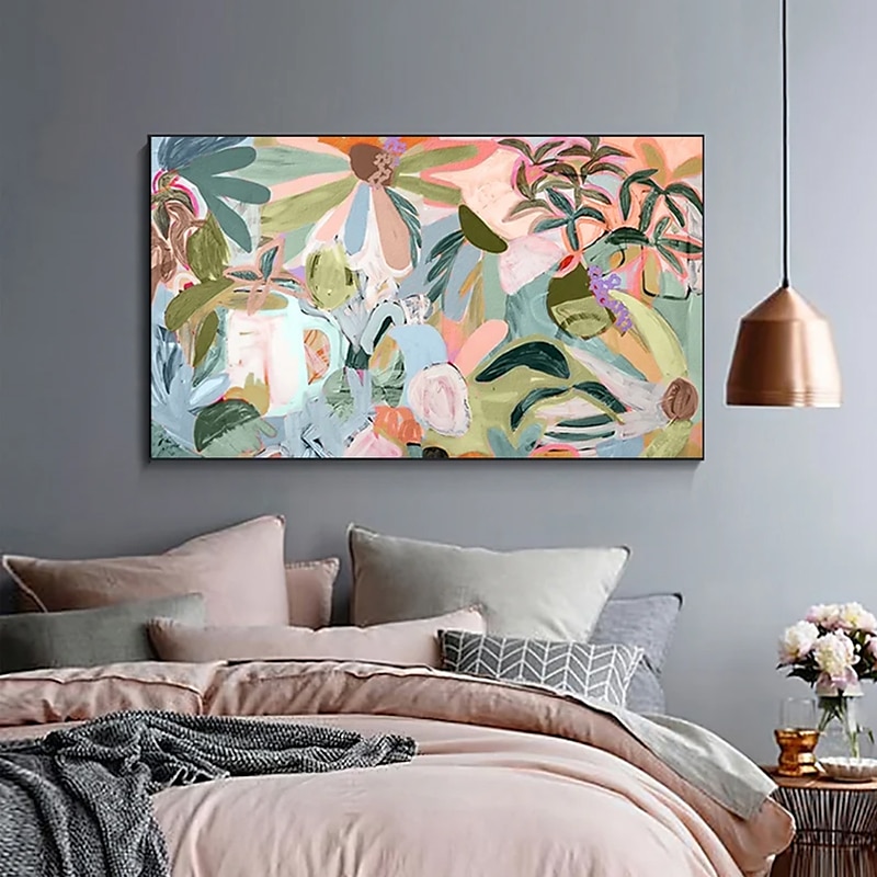 handgjord oljemålning canvas väggkonst dekoration modern abstrakt blomma för heminredning rullad ramlös osträckt målning 2025 - $75.99 –P7
