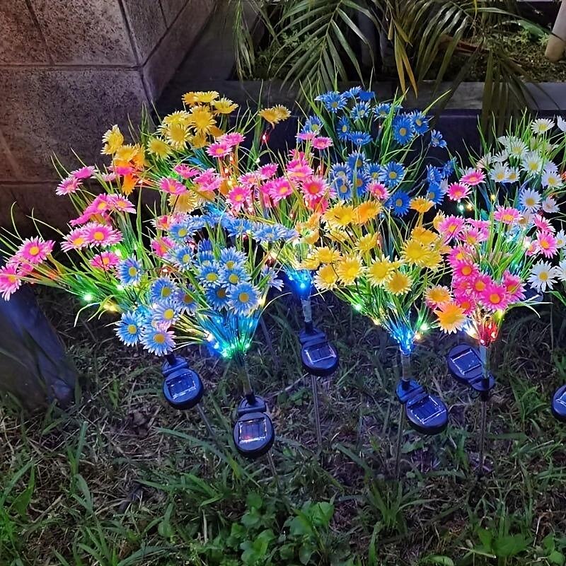 אורות גינה סולארית חרצית חיצונית אורות חיצוניים סולארים דקורטיביים עם אורות חוטים צבעוניים משודרגים עמיד למים עיצוב גינה סולארית לקישוט פטיו בחצר 2025 - $16.49 –P5