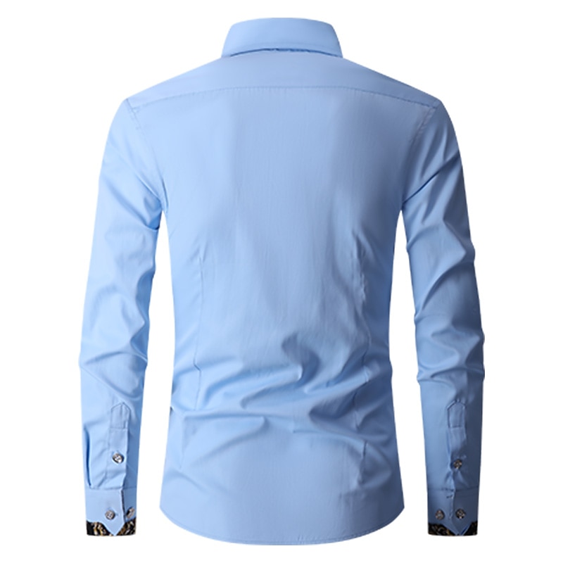 Per uomo Camicia Camicie Camicia abbottonata Resistente alle rughe Camicia con bottoni Liscio Matrimonio Ufficio e carriera Nero Bianco Vino Blu reale Manica lunga Collo ripiegabile Primavera del 2025 a $21.99 –P12