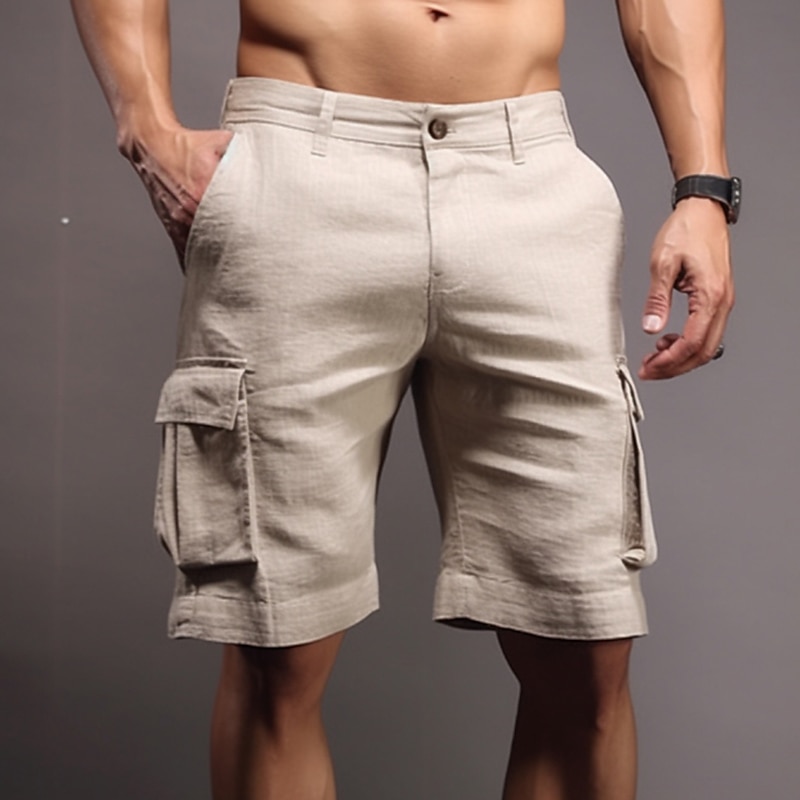 Pantalones De Lino Y Algodón Para Hombre, Pantalón Transpirable De