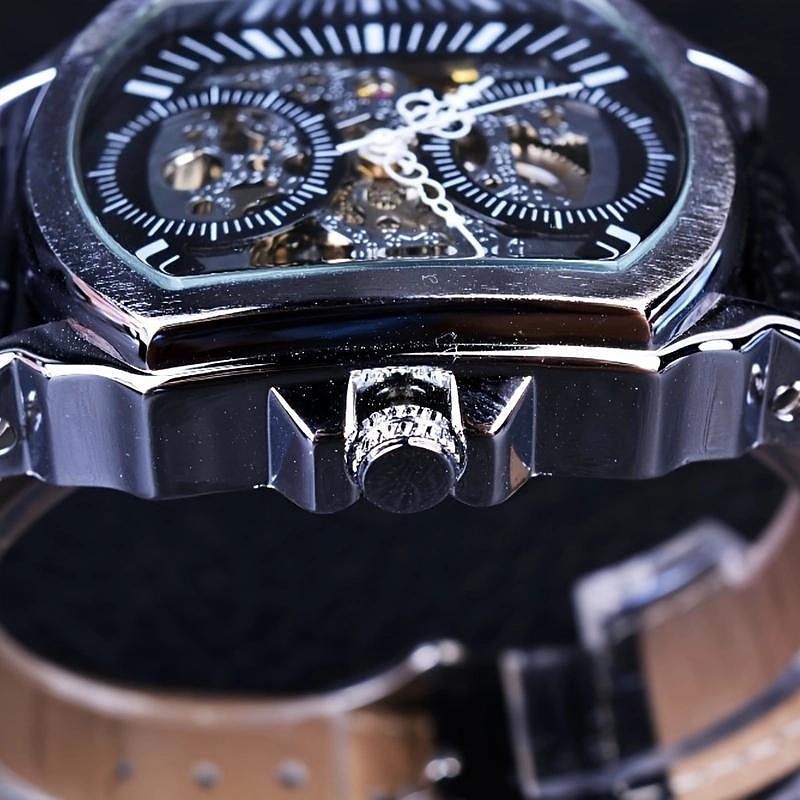 forsining retro heren mechanisch horloge luxe mode zakelijk automatisch skelet polshorloge heren mechanisch waterdicht horloge klok heren 2025 - $39.99 –P4