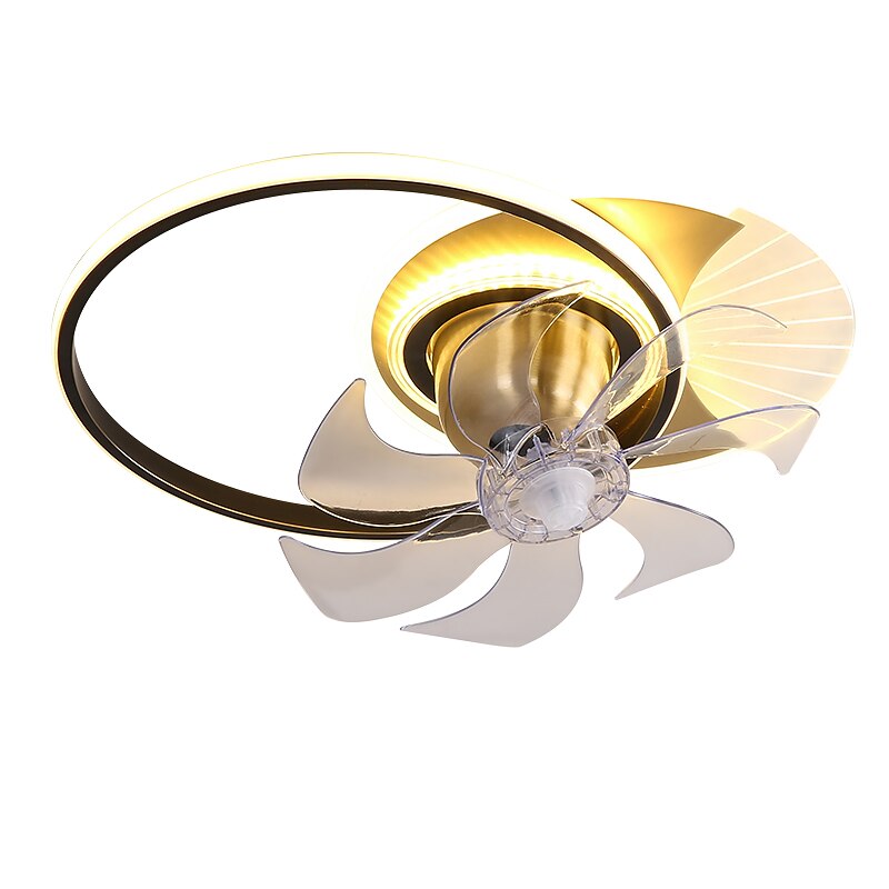 Deckenventilator mit Lichtern, 19,5 Zoll, dimmbare LED, 3 Farben, 6 Geschwindigkeiten, Timing, umkehrbare Flügel mit Fernbedienung, Ventilator-Kronleuchter für den Haushalt, flacher, bündig montierter 2025 - $359.89 –P6