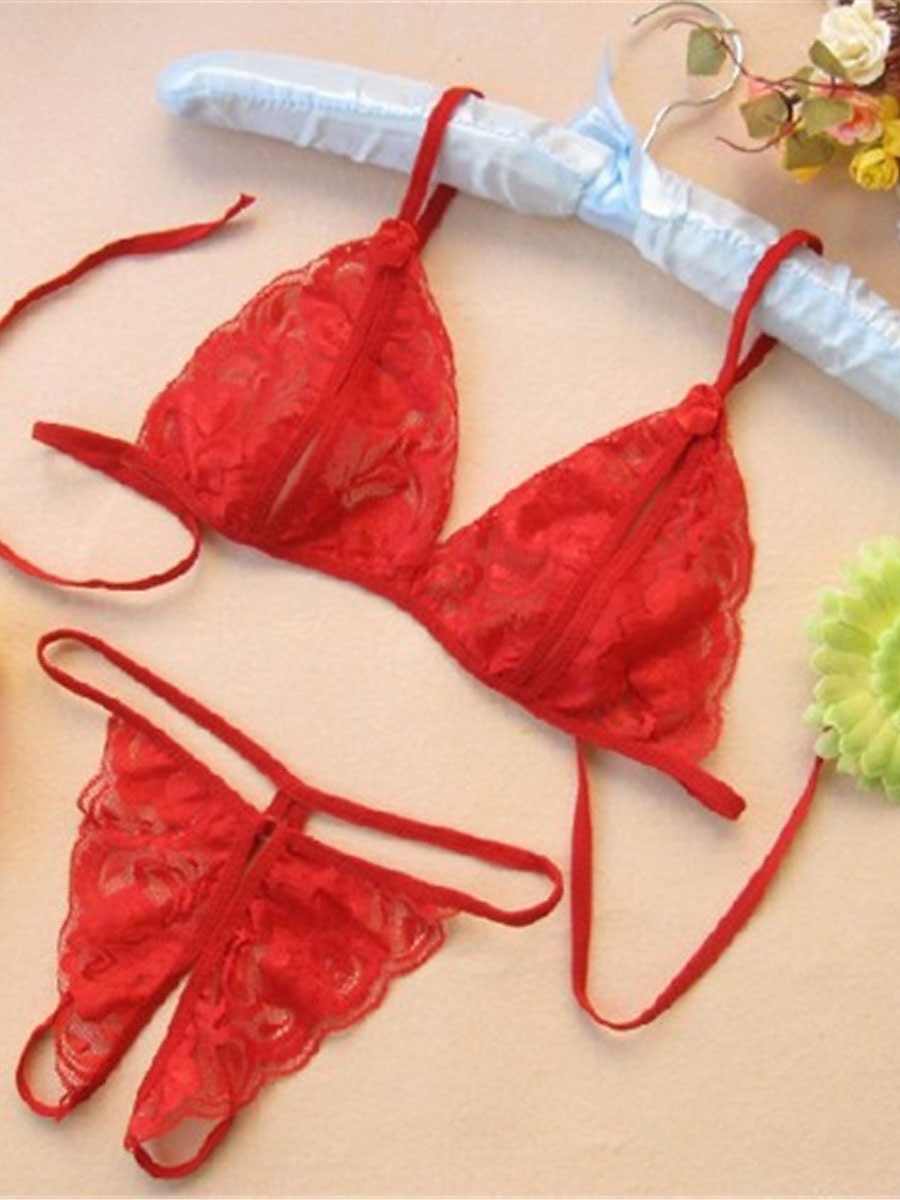 sexiga damunderkläder underkläder set ren färg älskare heta hem alla hjärtans dag säng spets andningsbara remmar ärmlösa rygglösa sommar vår hem outfits 2025 - $9.99 –P2