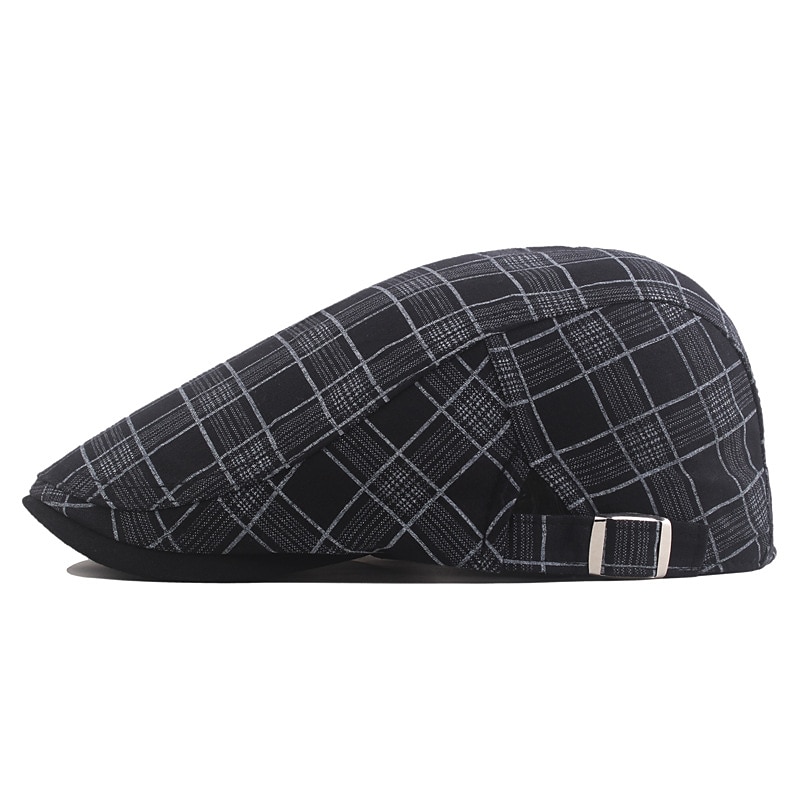 Dla obu płci Kaszkiet Czarny Biały Poliester Retro Podróże Styl plażowy Na zewnątrz Urlop Kratka Regulowany Moda 2025 - $13.99 –P3