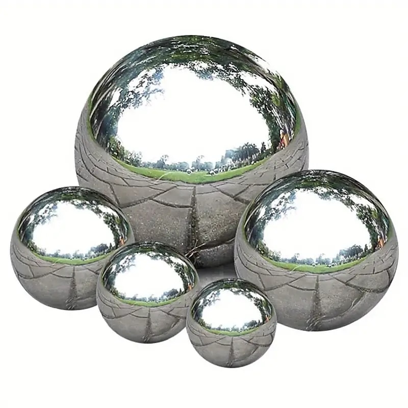 6 peças de bolas de aço inoxidável - bolas ocas polidas espelhadas de 32-120 mm para decoração de casa, decoração de jardim, cena, presente de aniversário & mais! de 2025 por $23.99 –P4