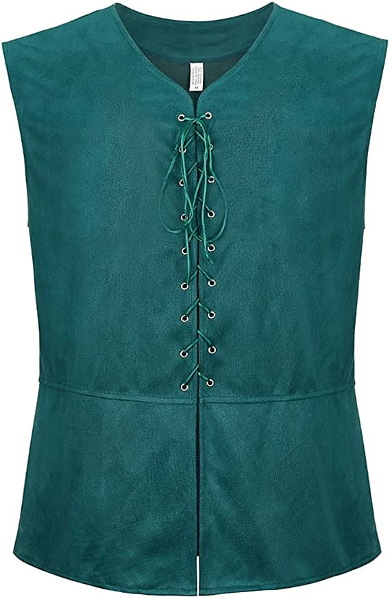 Retrò Vintage Punk & Gotico Medievale Costume Cosplay Gilet Gilet in camoscio Vampiro Pirata Cavaliere Coulisse Costume Per uomo Per donna Unisex Celtico Costumi da pirata Fantasia Halloween del 2025 a $28.99 –P9
