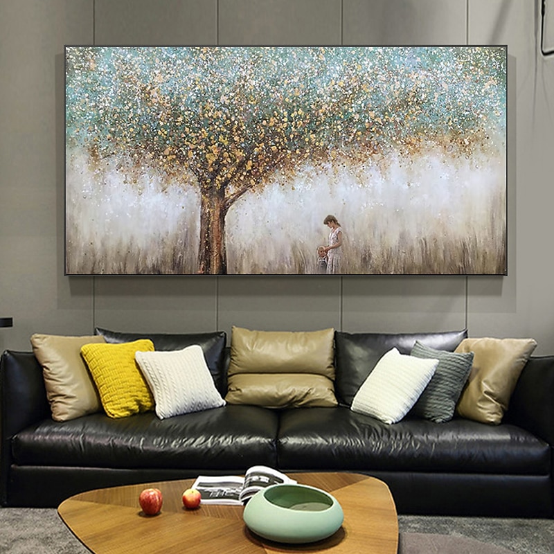 Pintura a óleo abstrata colorida da árvore da vida, arte de parede, tela pintada à mão, imagens de arte de parede para sala de estar, decoração de casa, sem moldura de 2026 por $168.99 –P9