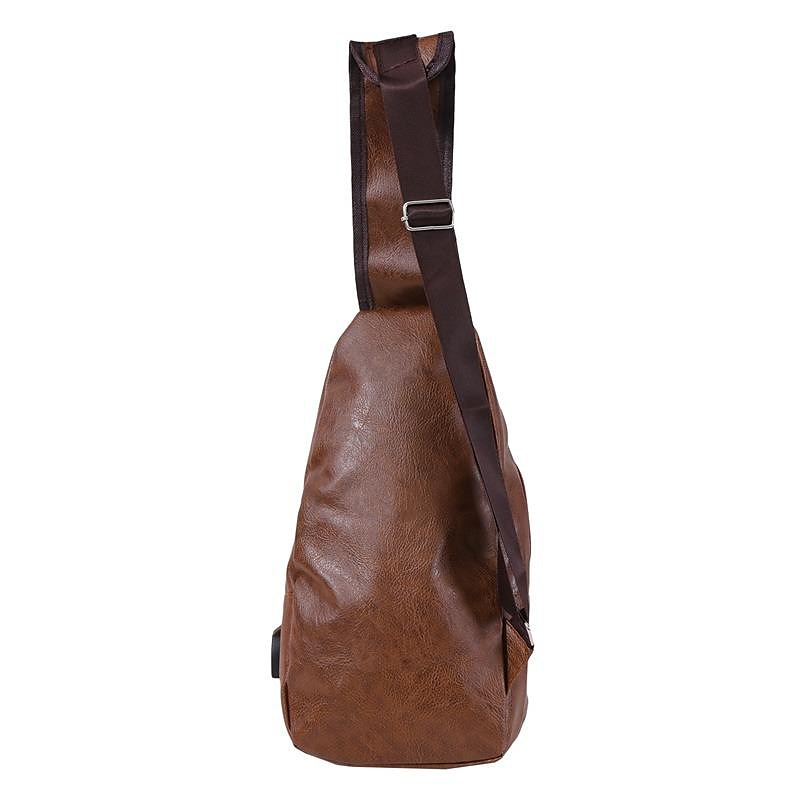 Fashion Men's Casual Crossbody Pouch PU Leather Shoulder Bag Leisure Chest Pack 2025 - $14.99 –P11