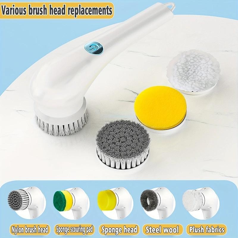 Household Electric Spin Scrubber Handheld Electric Cordless Scrubber for  Carpet Scrubber Kitchen Brush 