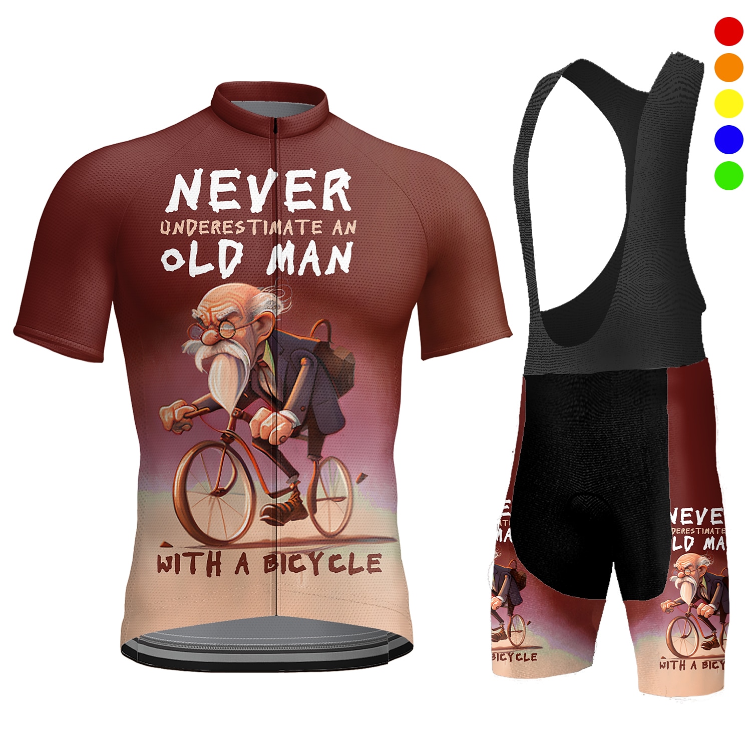 Pánské Cyklodres a kraťasy se šlemi Krátký rukáv Horská cyklistika Silniční cyklistika Červená Námořnická modř Vodní modrá Jezdit na kole Rychleschnoucí Odvod vlhkosti Spandex Sportovní Geometrick 2025 - $44.99 –P5