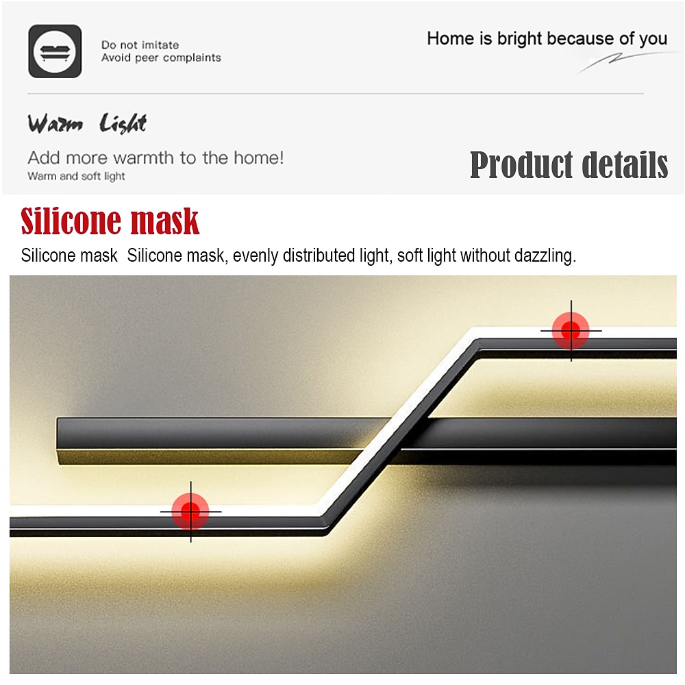 Lightinthebox LED Indoor Wall Light Liner Desin 60-120cm/23.4-46.8in Curve Indoor Modern Simple LED Wall Lamp Silicone Wall Lamp is Applicable to Bedroom Living room Bathroom Corridor AC110V AC220V 2026 - $87.99 –P16
