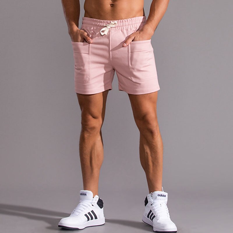 Per uomo Pantaloncini rosa Pantaloncini estivi Pantaloncini casual Tasche Liscio Comfort Traspirante Esterno Giornaliero Per uscire Di tendenza Informale Nero Bianco del 2025 a $23.99 –P4