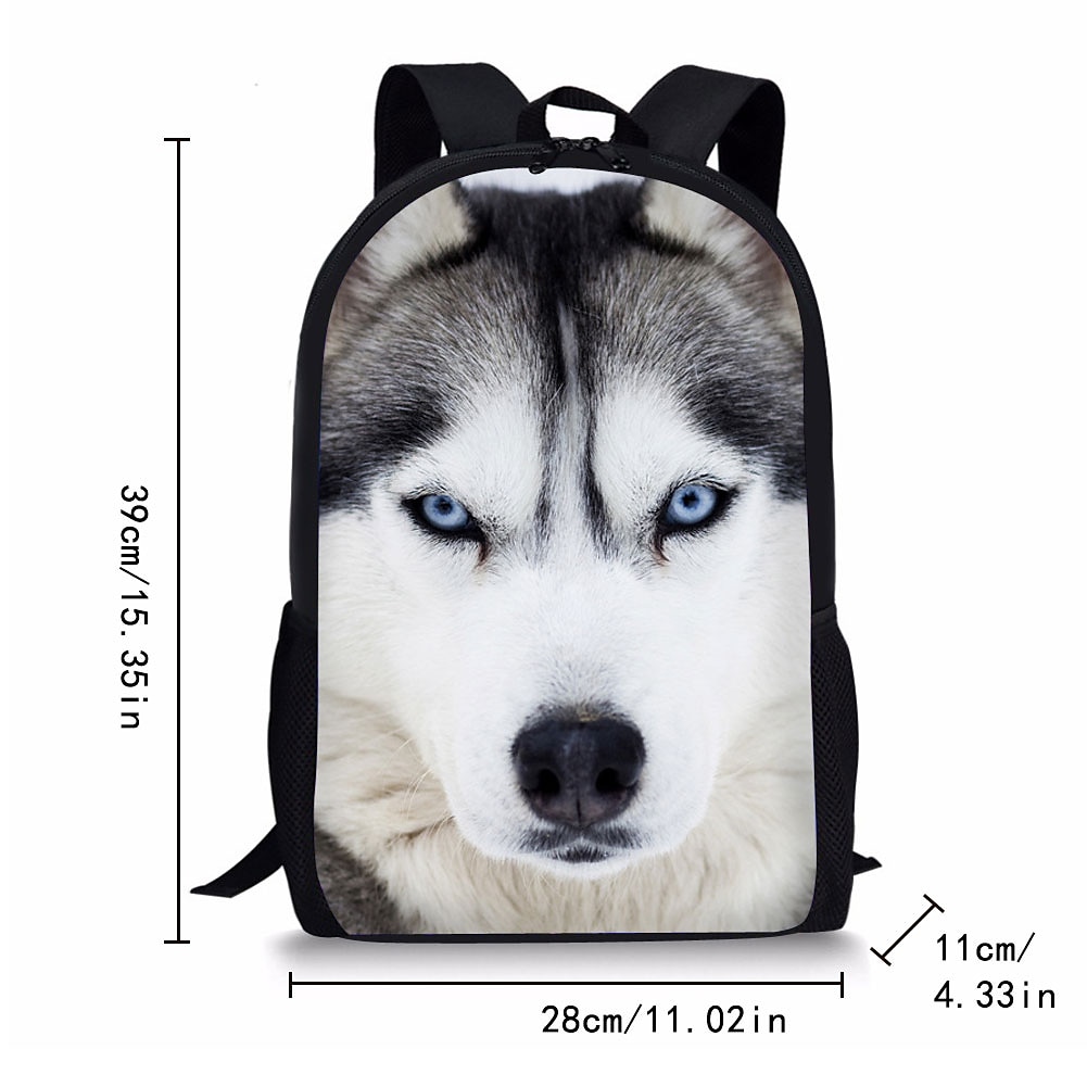Rucsac cu imprimeu animal pentru câini husky pentru școală, călătorii și utilizarea de zi cu zi - spațios și durabil, cu bretele reglabile și compartimente multiple 2025 - $26.99 –P1