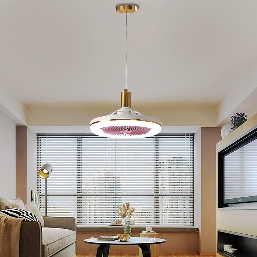 takfläkt med ljusfjärrkontroll 30w 10 tums hängande hängande takfläkt dimbar 3 ljus färg, 3 hastigheter led lågprofil infälld takfläkt för kök 85-265v 2025 - $75.99 -P13
