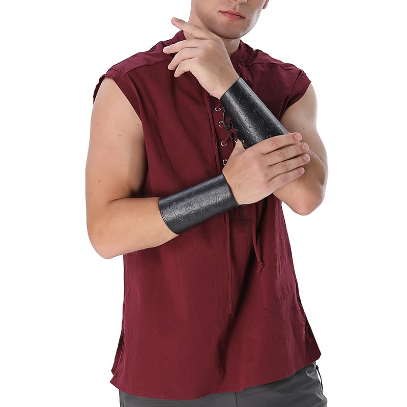 Retro / vintage Keskiaika Renessanssi Liivi T-paita Merirosvo Viikinki Naamiaispuku Miesten Merirosvo Halloween Karnevaali Naamiaiset LARP Aikuisten Pusero Kevät kesä 2026 - $25.99 –P18