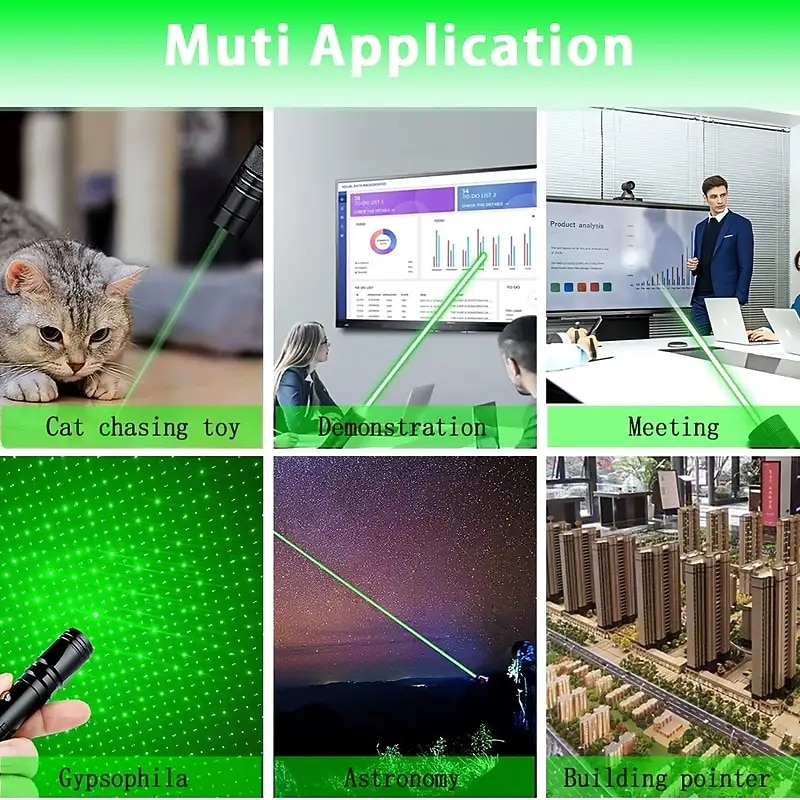 2025年 usb 充電式レーザーポインターライト屋外狩猟ハイキングキャンプ長距離レーザービームグリーンレーザーポインター  コレクション – $14.99 –P1