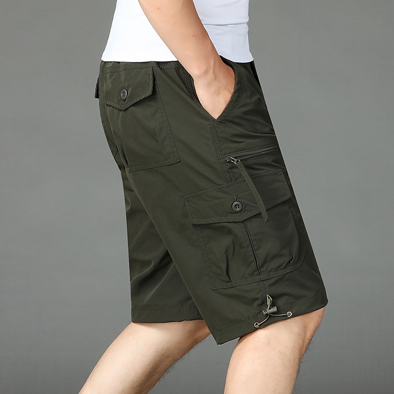 Homens Bermuda Cargo Calção Shorts de verão Shorts de Trilha Com Cordão Cintura elástica Bolso multi Tecido Conforto Macio Comprimento do joelho Ao ar livre Diário Para Noite Moda Casual Exército de 2025 por $21.99 –P12
