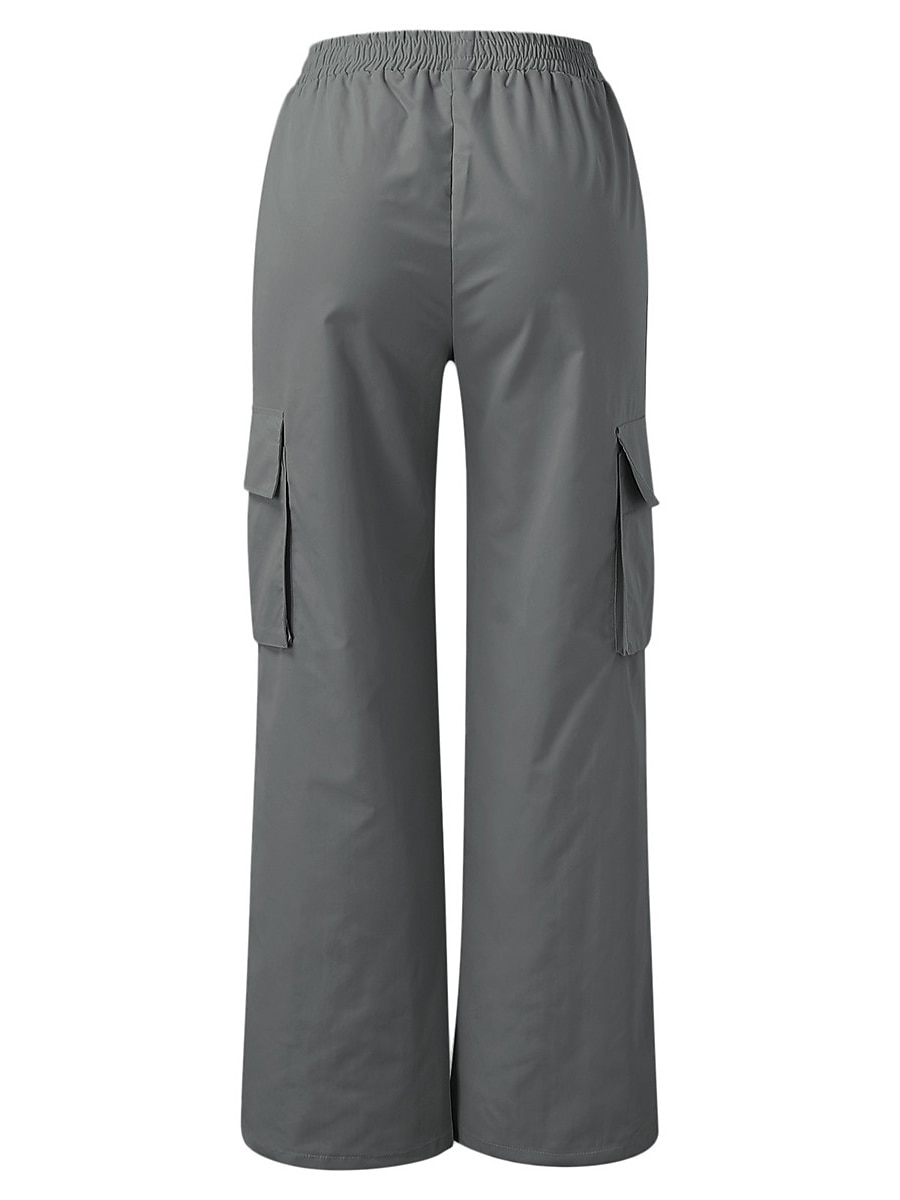 Damen Cargo-Hosen Hosen Hose Fallschirmhose Streetwear Lässig Komfort Volle Länge Hohe Taille Einfach Tasche Elastischer Bund Atmungsaktivität Weich Außenbereich Mikroelastisch Lässig Urlaub 2026 - $29.99 –P13
